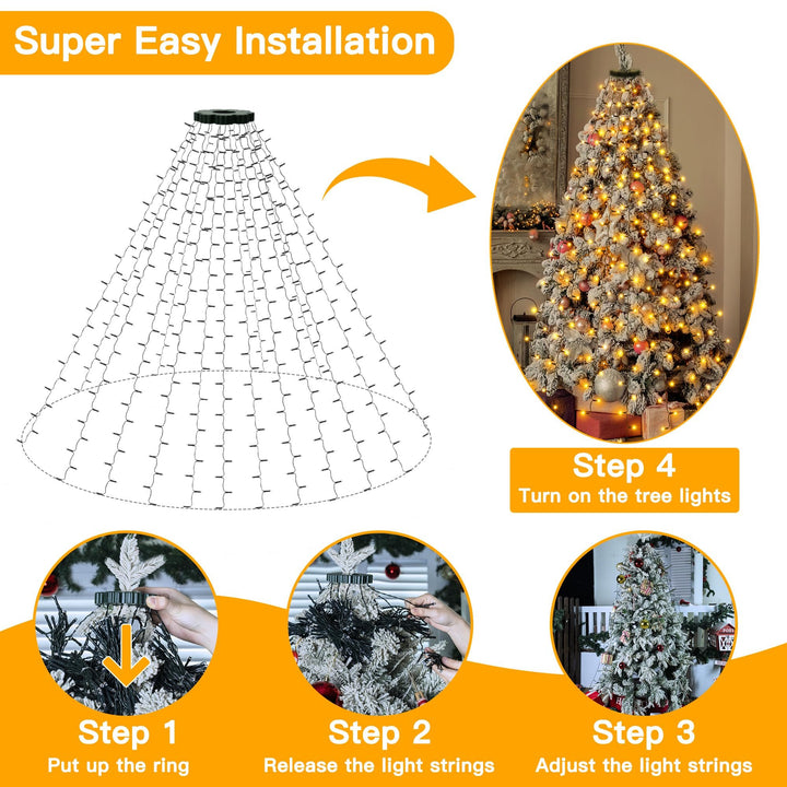 Magisk Vattenfallsbelysning för Julgranen