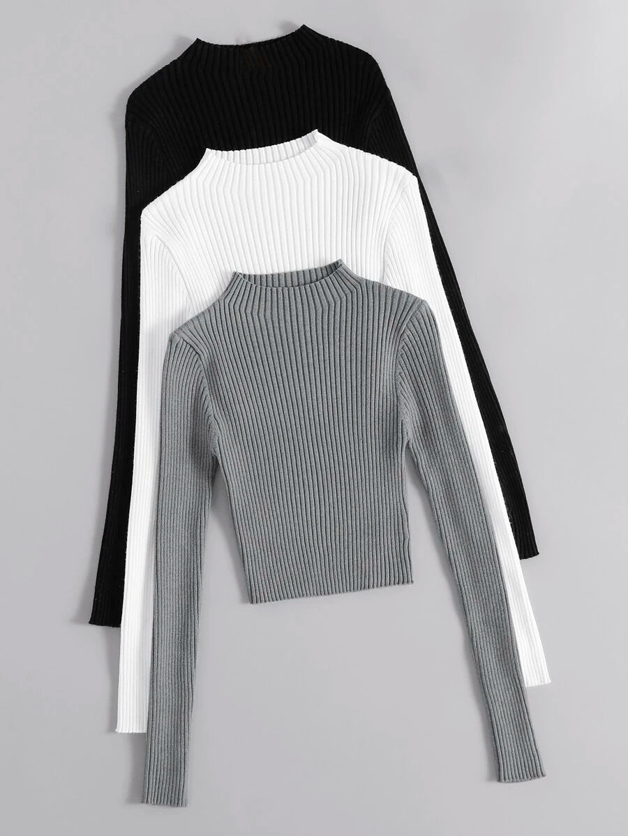 Diane | 3-delad ribbad stickad set