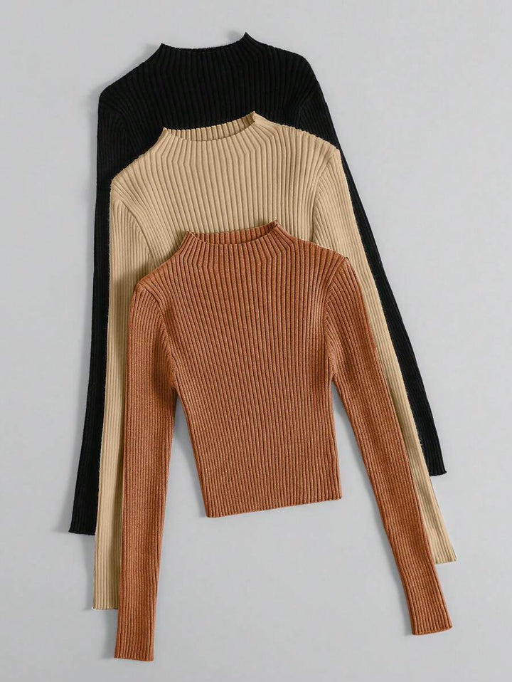 Diane | 3-delad ribbad stickad set