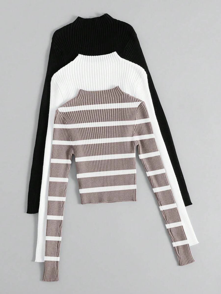 Diane | 3-delad ribbad stickad set