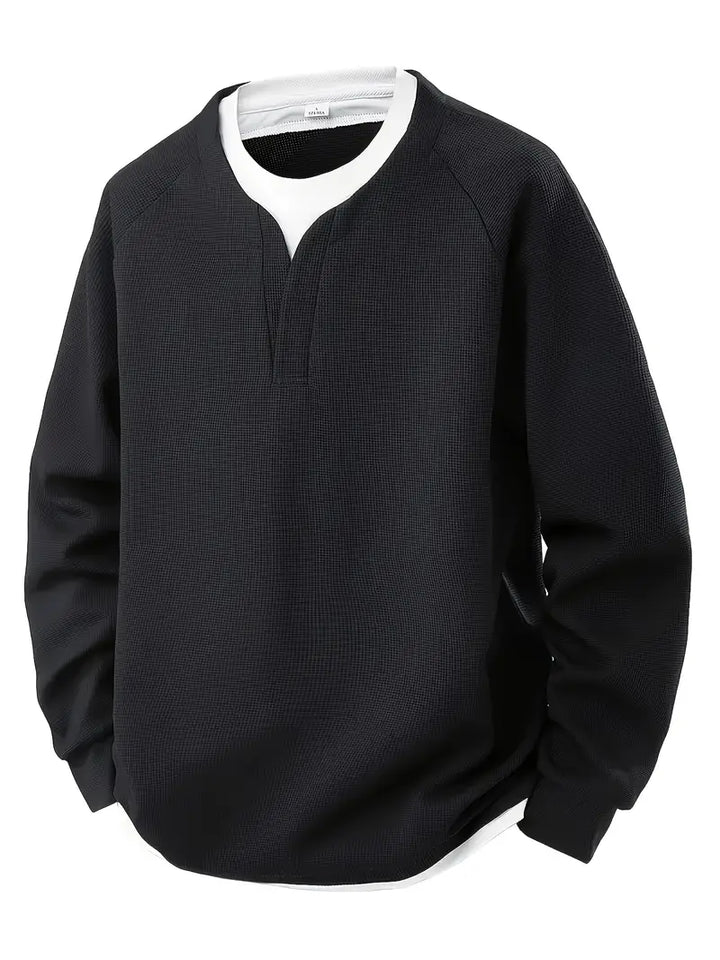Aldous™ | Men’s Layered Waffle-Knit Long Sleeve