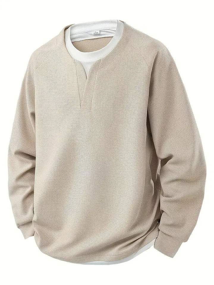 Aldous™ | Men’s Layered Waffle-Knit Long Sleeve