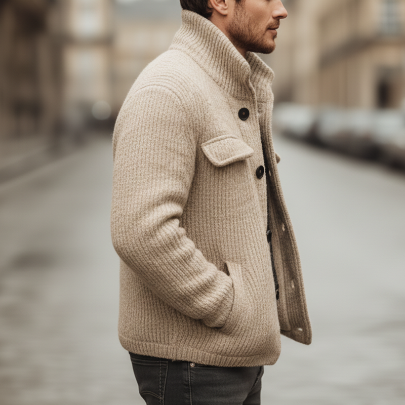 Elliot™ | Light Khaki Knit Cardigan