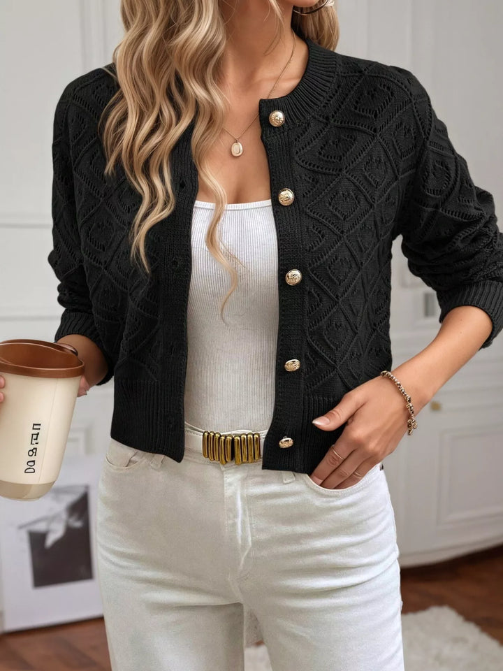 Cardigan | Långärmad kofta med knappar