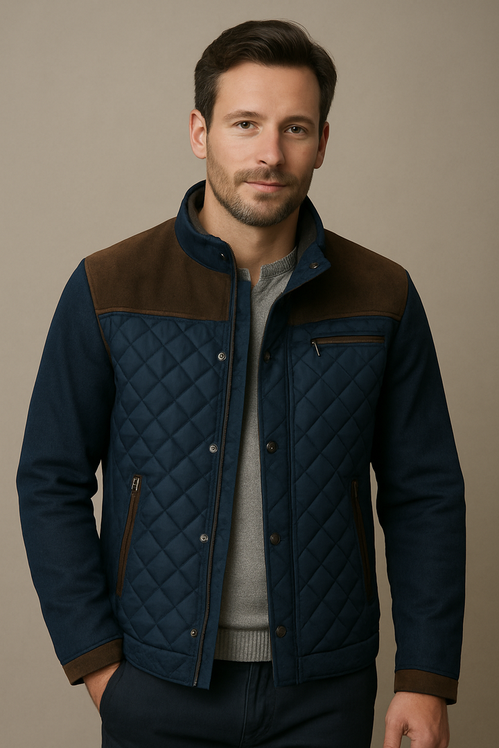 Mathias™ | Quilted Suede-Detail Jacket