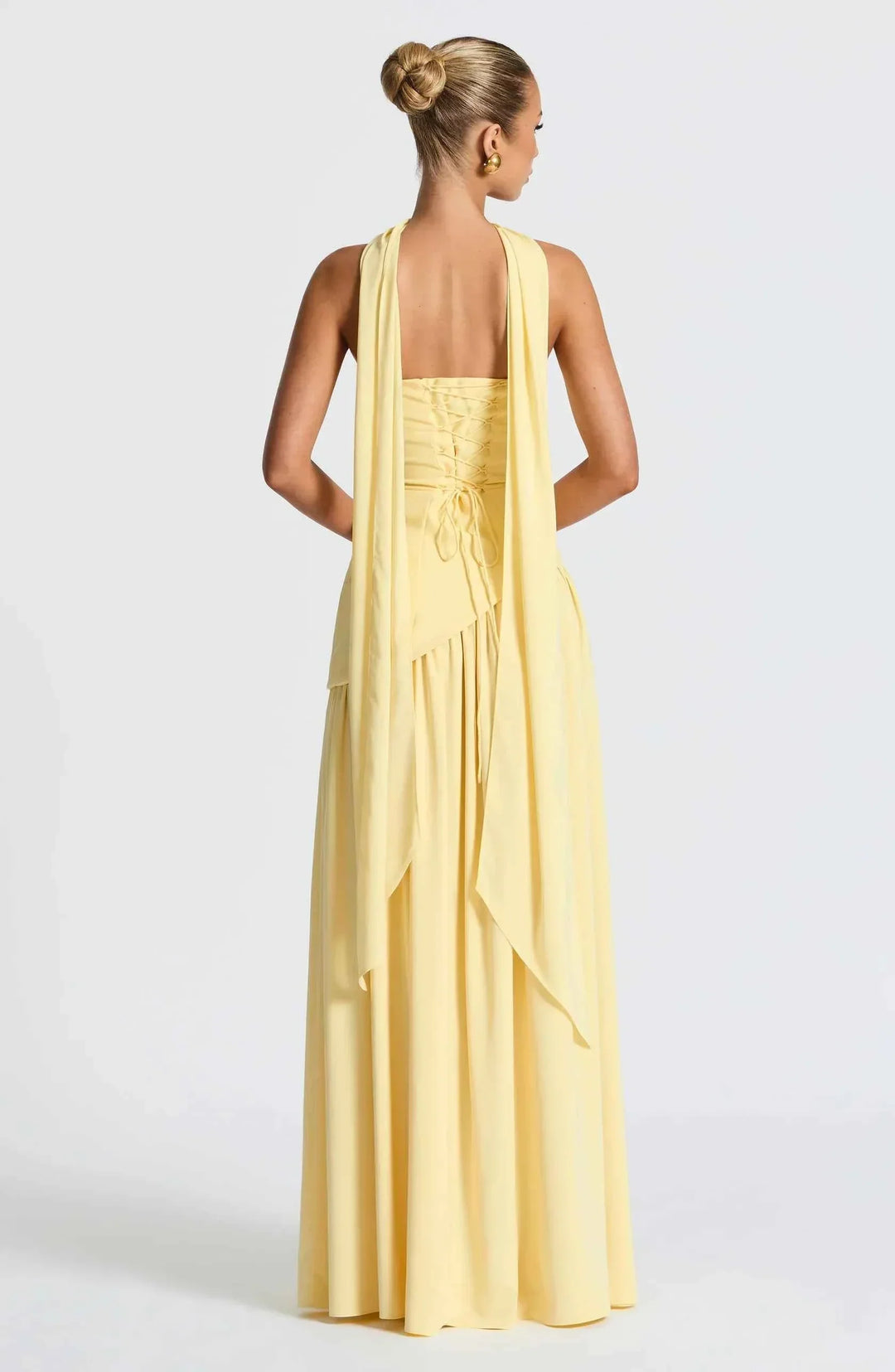 Maliyah | Long Dress with Slit and Drapery