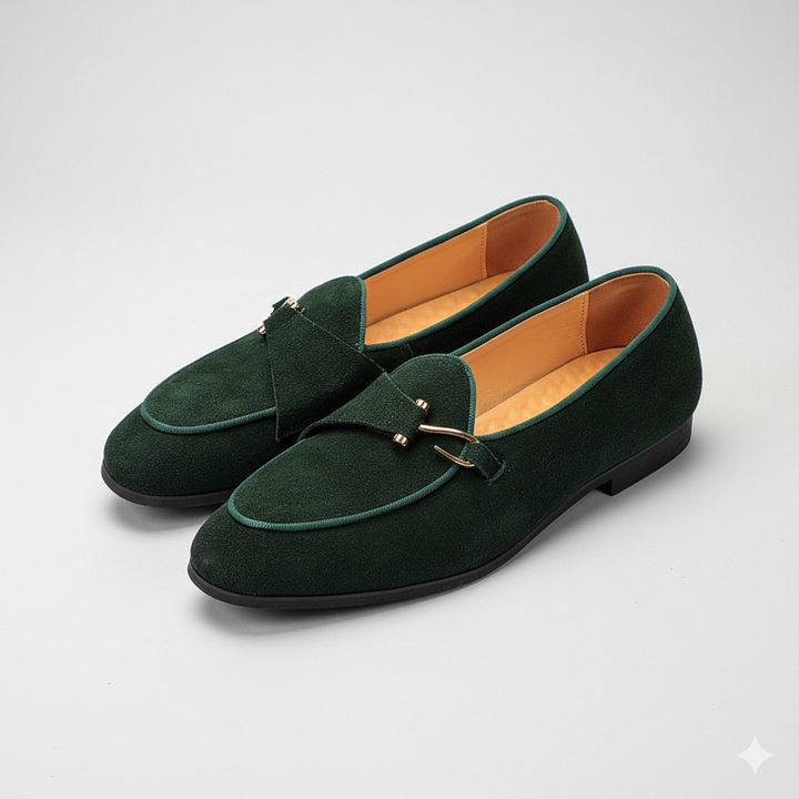 Alessandro Cortese™ | Suede Metal-Detail Loafers
