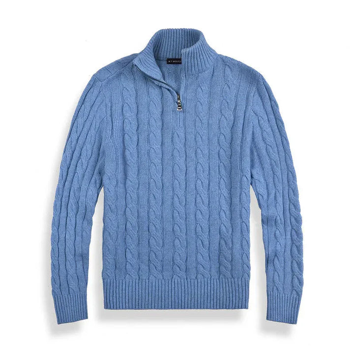 Laurent de Vries | Luxe Heren Half-Zip Trui met Hoge Kraag