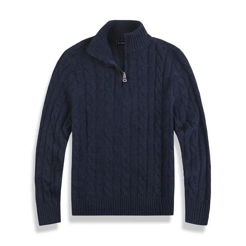 Laurent de Vries | Luxe Heren Half-Zip Trui met Hoge Kraag