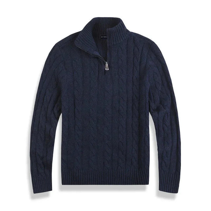 Laurent de Vries | Luxe Heren Half-Zip Trui met Hoge Kraag