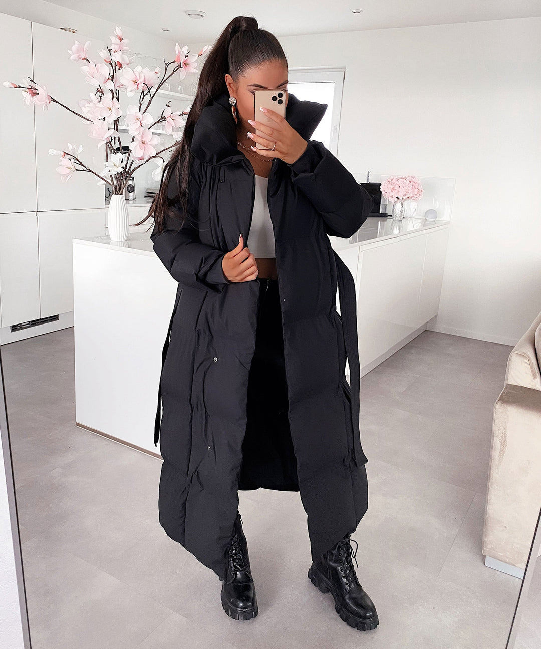 Zimara | Long Quilted Winter Jacket for Women