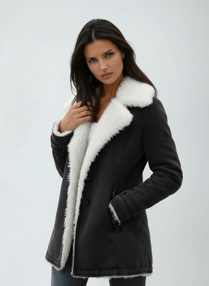 Lirena | Winter Coat Fur Collar & Buttons