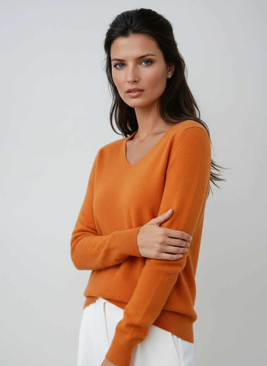 Elaira | Sweater with V-Neck and Long Sleeves