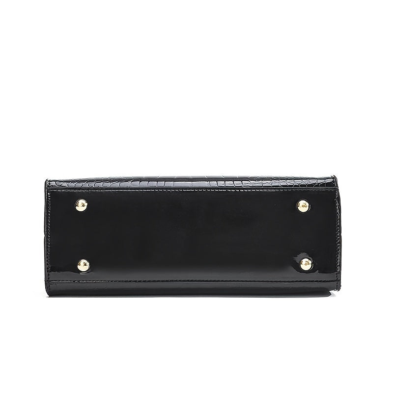 Shiny | Handväska med krokodilmönster