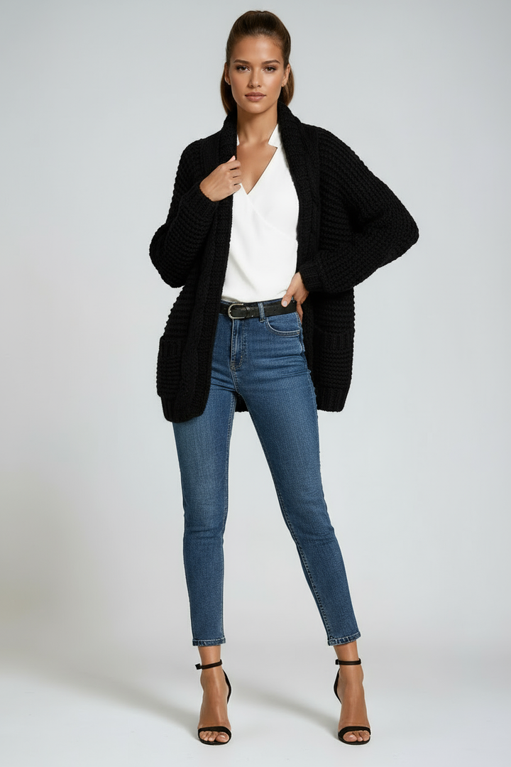 Women's Long Sleeve Cardigan | Knitted with Pockets