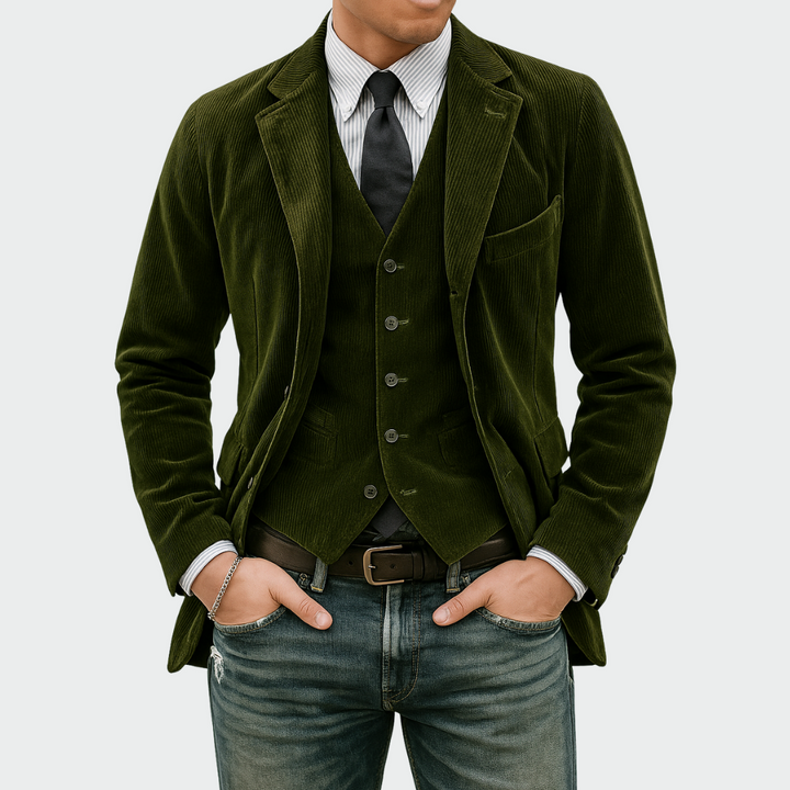 Elias™ | Men’s Velvet Blazer & Waistcoat Set