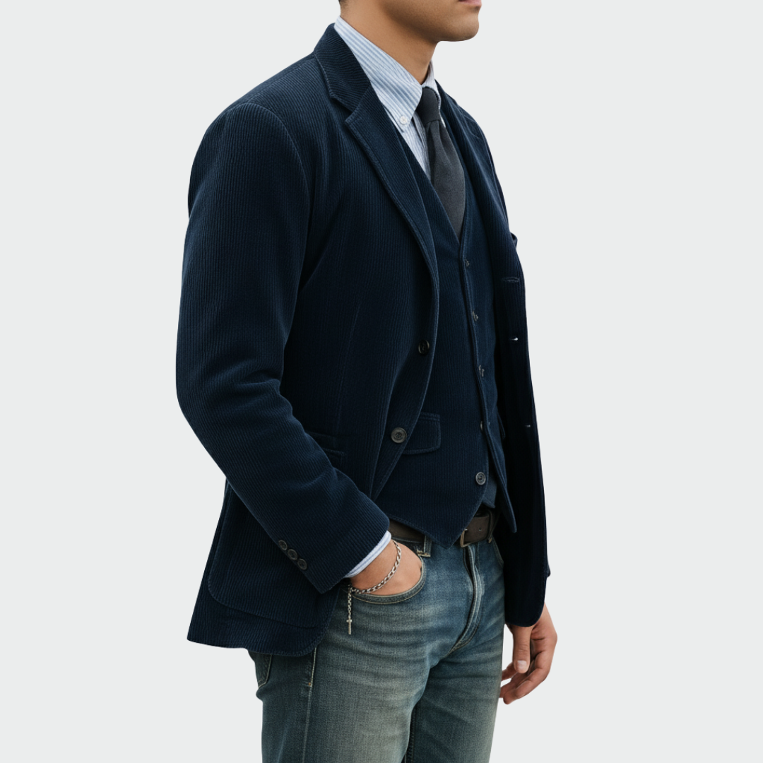 Elias™ | Men’s Velvet Blazer & Waistcoat Set